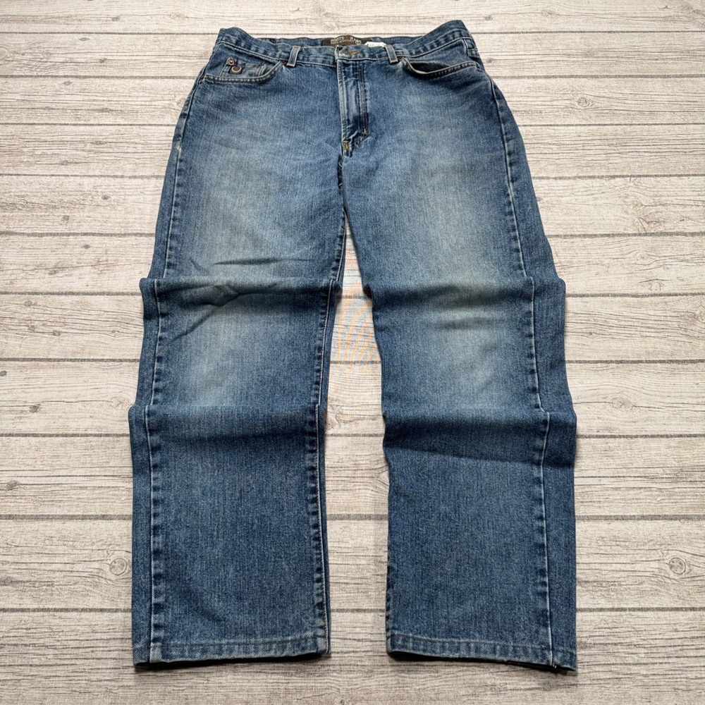 Roots Jeans Men's 32 Blue Denim Medium Wash Straight Leg Classic Cotton Rugged